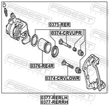 Febest 0376-RE4R Rear Caliper Piston D38