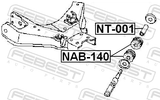 Febest NAB-140 Bushing, Front Lower Control Arm