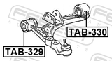 Febest TAB-329 Front Bushing, Front Control Arm