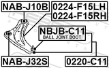 Febest 0224-F15LH Left Front Arm