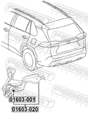 Febest 01603-020 Rear Level Sensor (With Bracket, With Link)