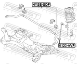 Febest HYSB-SDF Front Stabilizer Bar Bush D22.5