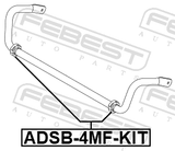 Febest ADSB-4MF-KIT Front Stabilizer Bar Bush Kit (Set For Two Sides) D30