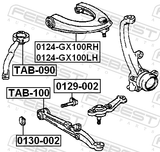 Febest 0124-GX100LH Left Upper Front Arm