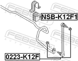 Febest NSB-K12F1 Front Stabilizer Bar Bush D14