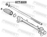 Febest HYT-SG09 Steering Rack Bushing