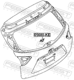 Febest 05680-KE Tailgate Release Button
