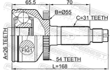 Febest 2210-CARA54 Outer CV Joint 26X55X31