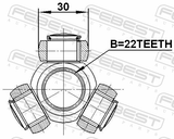 Febest 2116-CAK Tripod Joint 22X30