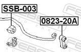 Febest SSB-003 Front Stabilizer Bar Bush D19.2