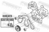 Febest 0287-R51MD Pulley Tensioner Kit