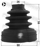 Febest 2115-CA220LHT Boot Inner CV Joint Kit 88X95X26