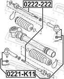 Febest 0221-K11 Steering Tie Rod End