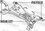 Febest MZAB-127 Subframe Front Bushing