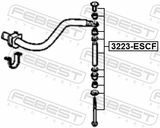 Febest 3223-ESCF Front Stabilizer Link / Sway Bar Link