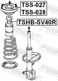 Febest TSS-027 Rear Shock Absorber Mounting Right