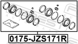 Febest 0175-JZS171R Rear Brake Caliper Repair Kit (Set For Two Sides)