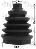 Febest 0117P-ACV30 Boot Outer CV Joint Kit Pvc 83.5X119X27