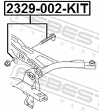 Febest 2329-002-KIT Repair Kit, Camber Adjusting Eccentric Bolt
