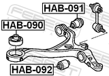 Febest HAB-091 Bushing, Front Lower Control Arm