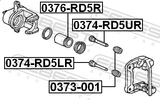 Febest 0374-RD5LR Rear Caliper Slide Pin