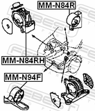 Febest MM-N84R Rear Engine Mount