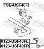 Febest TSB-USF40F Front Stabilizer Bar Bush D34