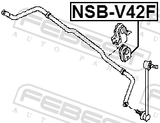 Febest NSB-V42F Front Stabilizer Bar Bush D23