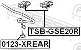 Febest TSB-GSE20R Rear Stabilizer Bar Bush Kit D16.3