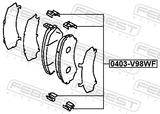 Febest 0403-V98WF Disc Brake Clip Set