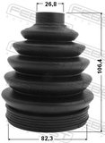 Febest 1617P-203 Boot Outer CV Joint Kit Pvc 82.3X106.4X26.8