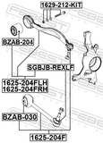 Febest 1629-212-KIT Repair Kit, Camber Adjusting Eccentric Bolt