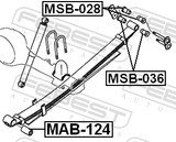 Febest MAB-124 Rear Leaf Spring Bushing