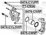 Febest 0475-CW5F Front Brake Caliper Repair Kit (Set For One Side)