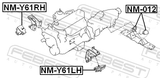 Febest NM-Y61RH Right Engine Mount (Hydro)