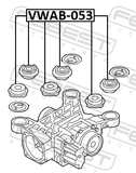 Febest VWAB-053 Rear Differential Bushing
