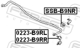 Febest SSB-B9NR Rear Stabilizer Bar Bush D13