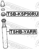 Febest TSHB-YARR Rear Shock Absorber Boot (Set For One Side)