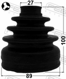 Febest 0415-CW6LHT Boot Inner CV Joint Kit 89X100X27