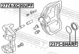 Febest 2375-SHARF Front Brake Caliper Repair Kit (Set For One Side)
