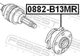 Febest 0882-B13MR Rear Wheel Hub