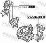 Febest VWMB-6RLH Left Engine Mount Bushing