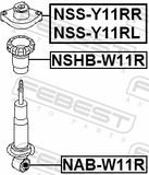 Febest NSS-Y11RR Rear Shock Absorber Mounting Right