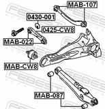 Febest 0425-CW8 Rear Lower Transverse Link