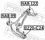 Febest 0220-C24 Ball Joint Front Lower Arm
