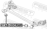 Febest HYAB-I20CRMR Rear Crossmember Bushing