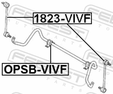 Febest 1823-VIVF Front Stabilizer Link / Sway Bar Link