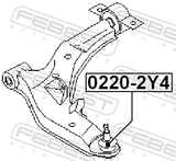 Febest 0220-2Y4 Ball Joint Front Lower Arm