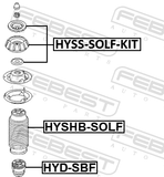 Febest HYSS-SOLF-KIT Front Shock Absorber Mounting, Repair Kit