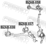 Febest BZAB-058 Bushing, Front Upper Control Arm